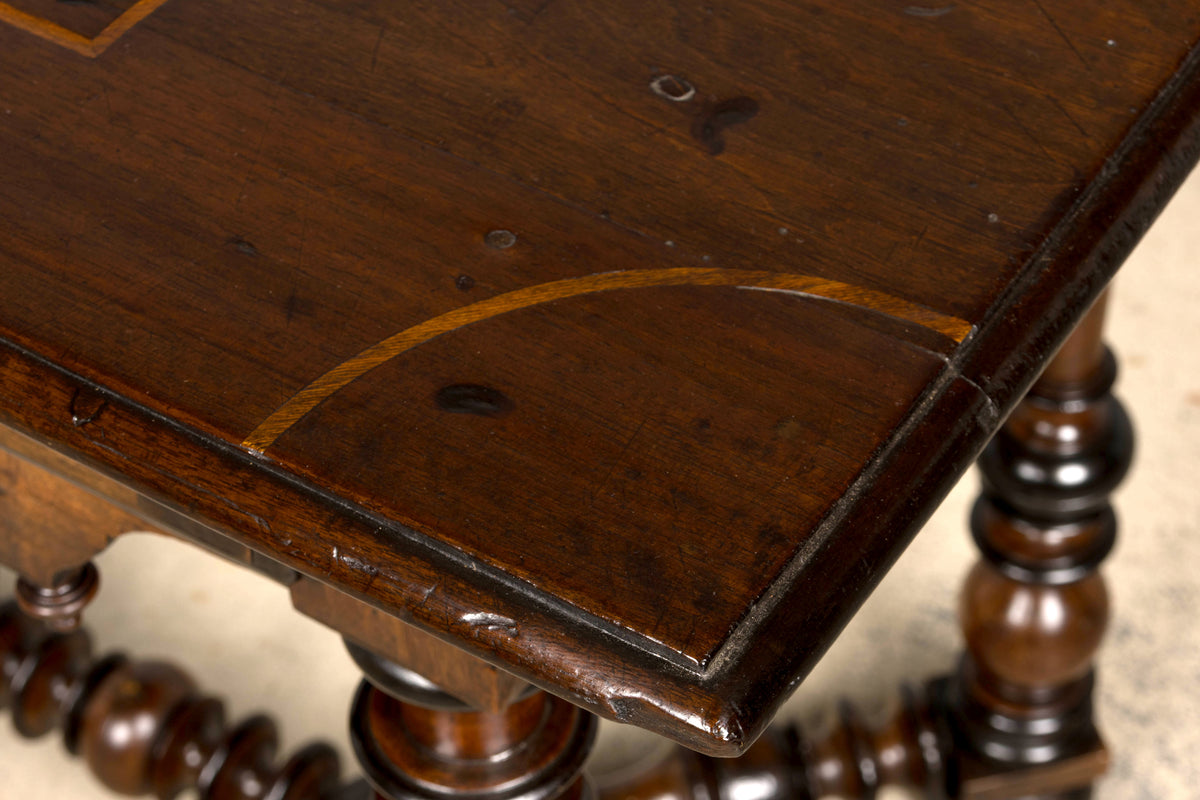 17th Century Italian Baroque Walnut Side Table