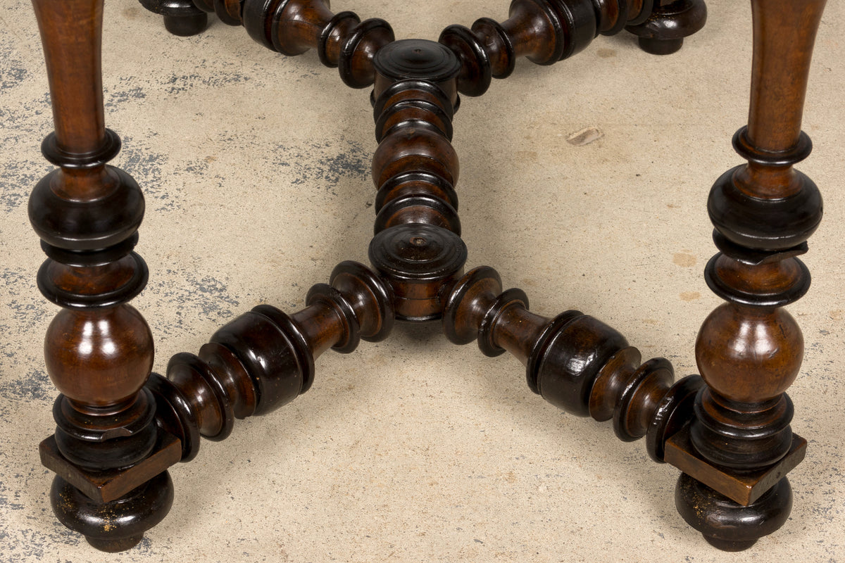 17th Century Italian Baroque Walnut Side Table