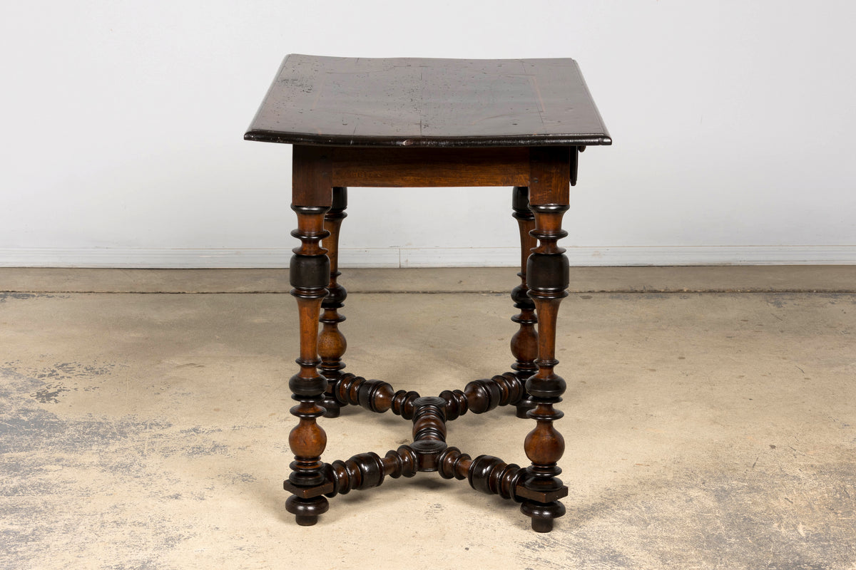 17th Century Italian Baroque Walnut Side Table