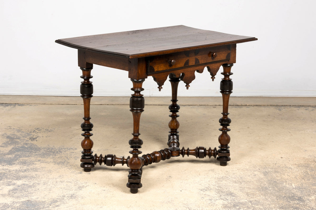 17th Century Italian Baroque Walnut Side Table