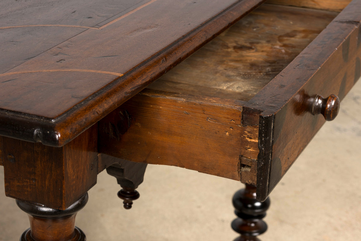 17th Century Italian Baroque Walnut Side Table