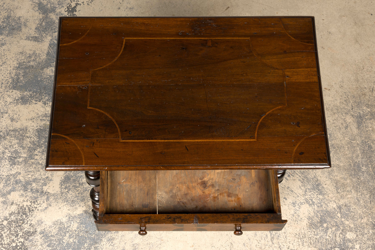 17th Century Italian Baroque Walnut Side Table