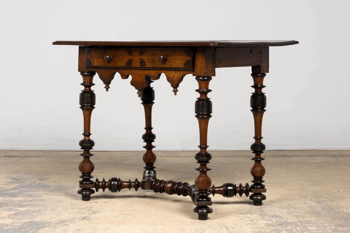 17th Century Italian Baroque Walnut Side Table