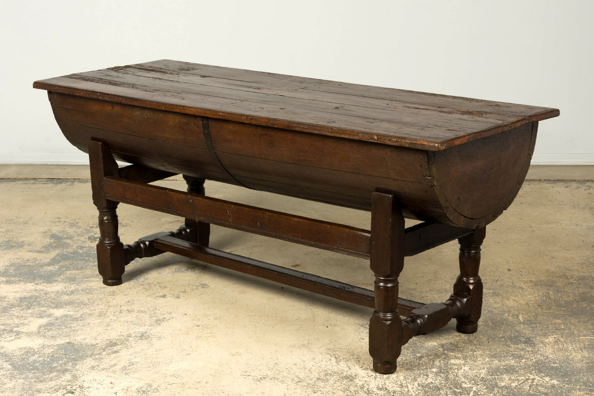 18th Century French Provincial Oak Petrin Dough Bin Table