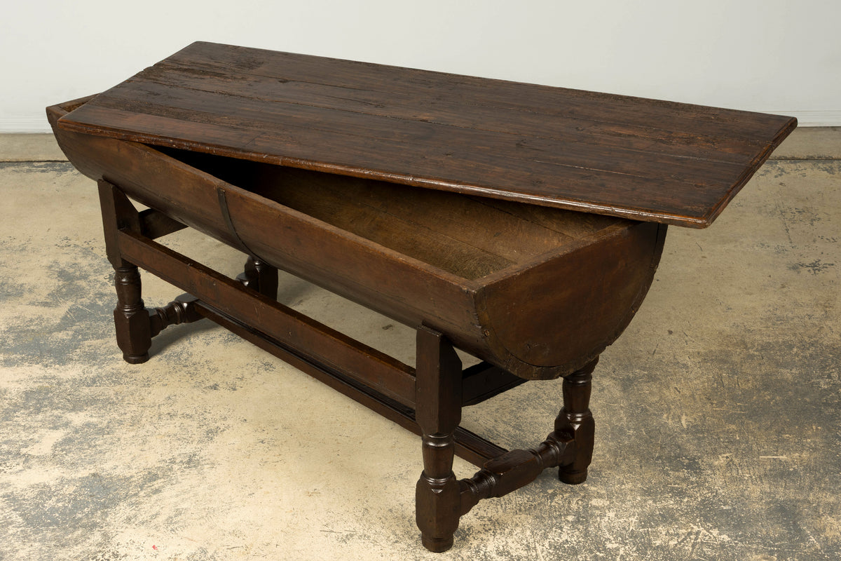 18th Century French Provincial Oak Petrin Dough Bin Table