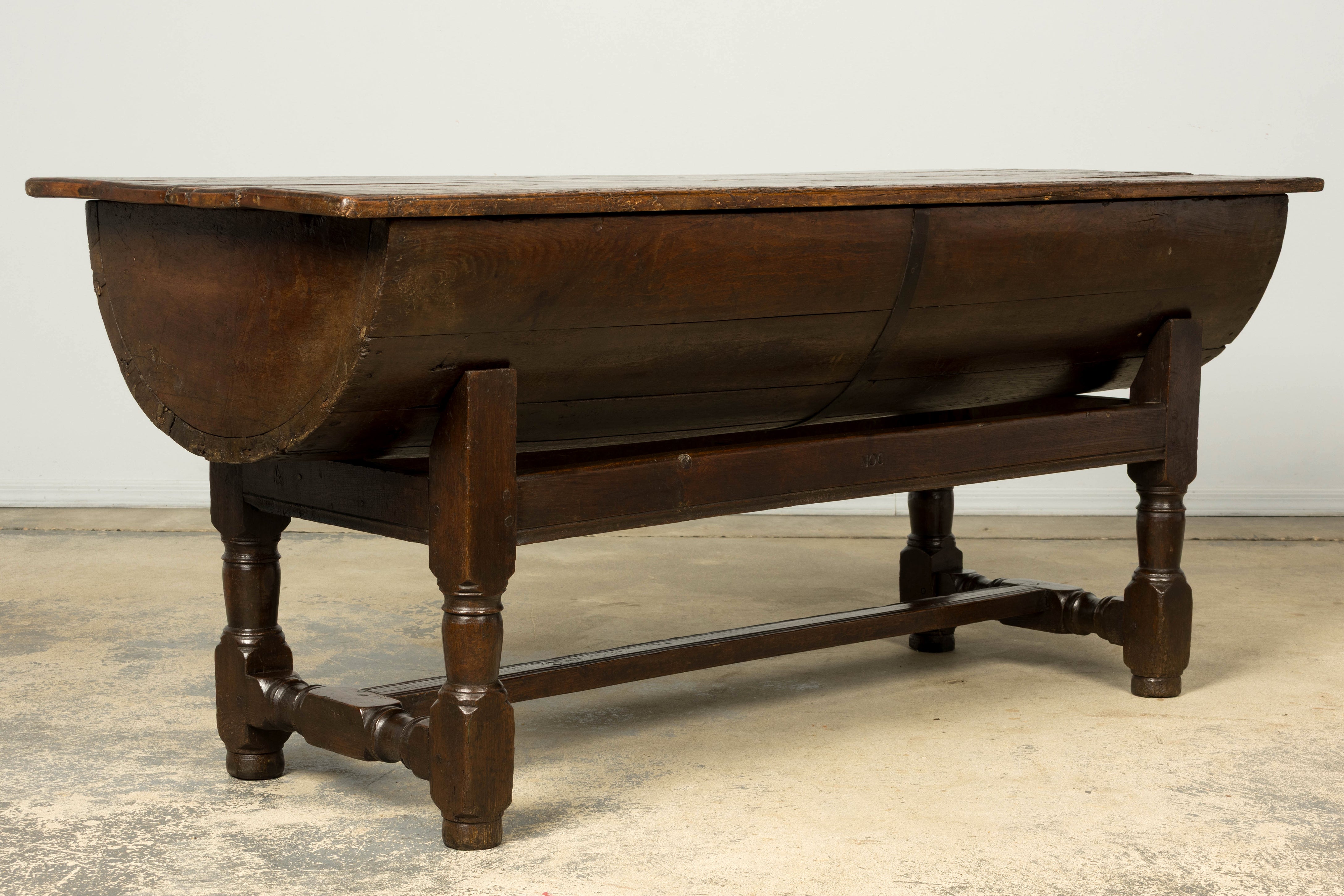 18th Century French Provincial Oak Petrin Dough Bin Table