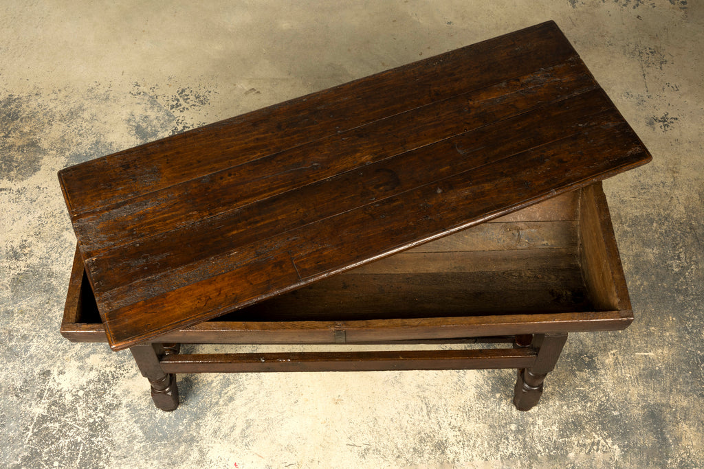 18th Century French Provincial Oak Petrin Dough Bin Table