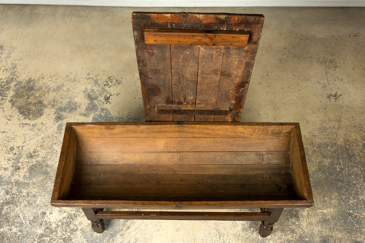 18th Century French Provincial Oak Petrin Dough Bin Table