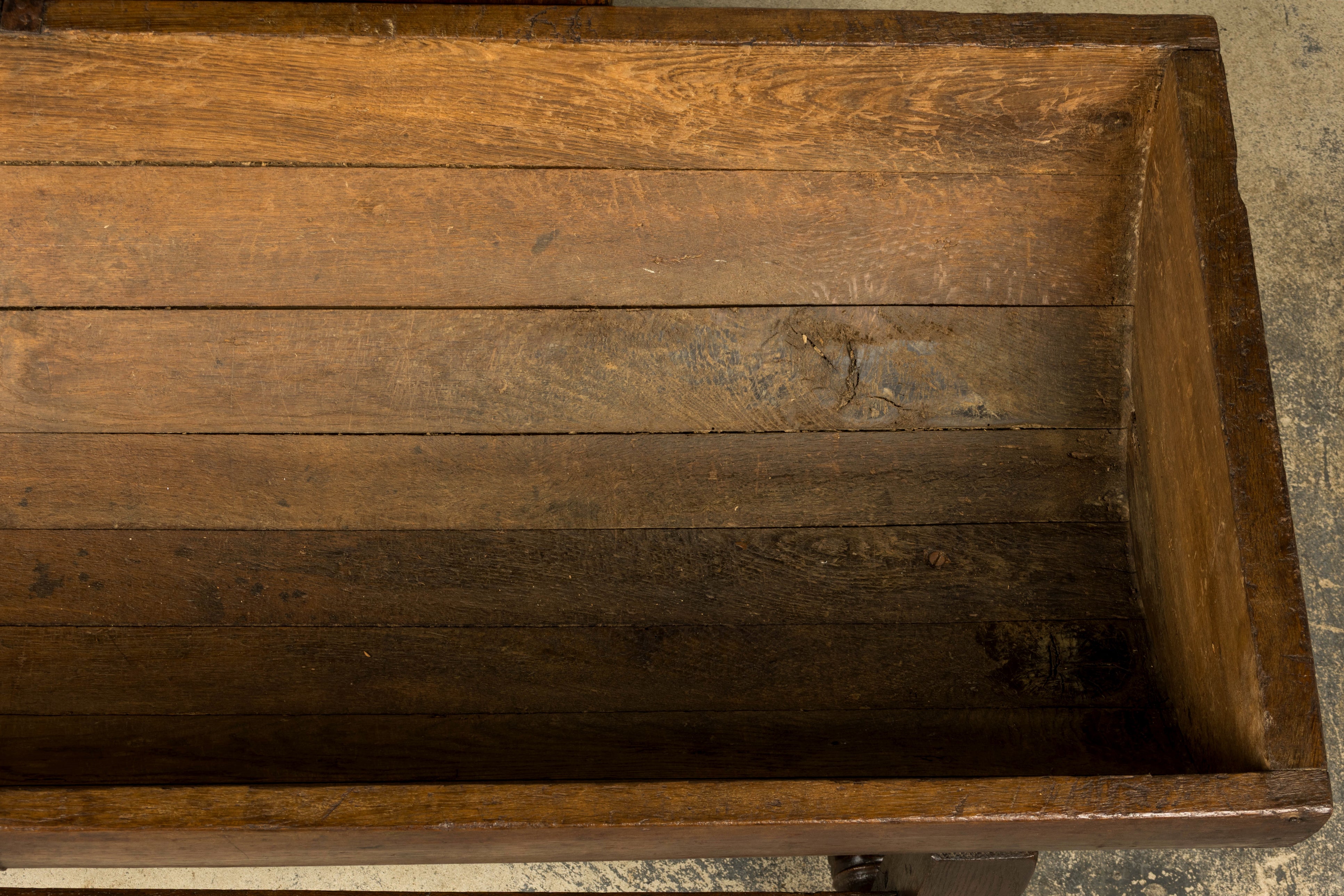18th Century French Provincial Oak Petrin Dough Bin Table