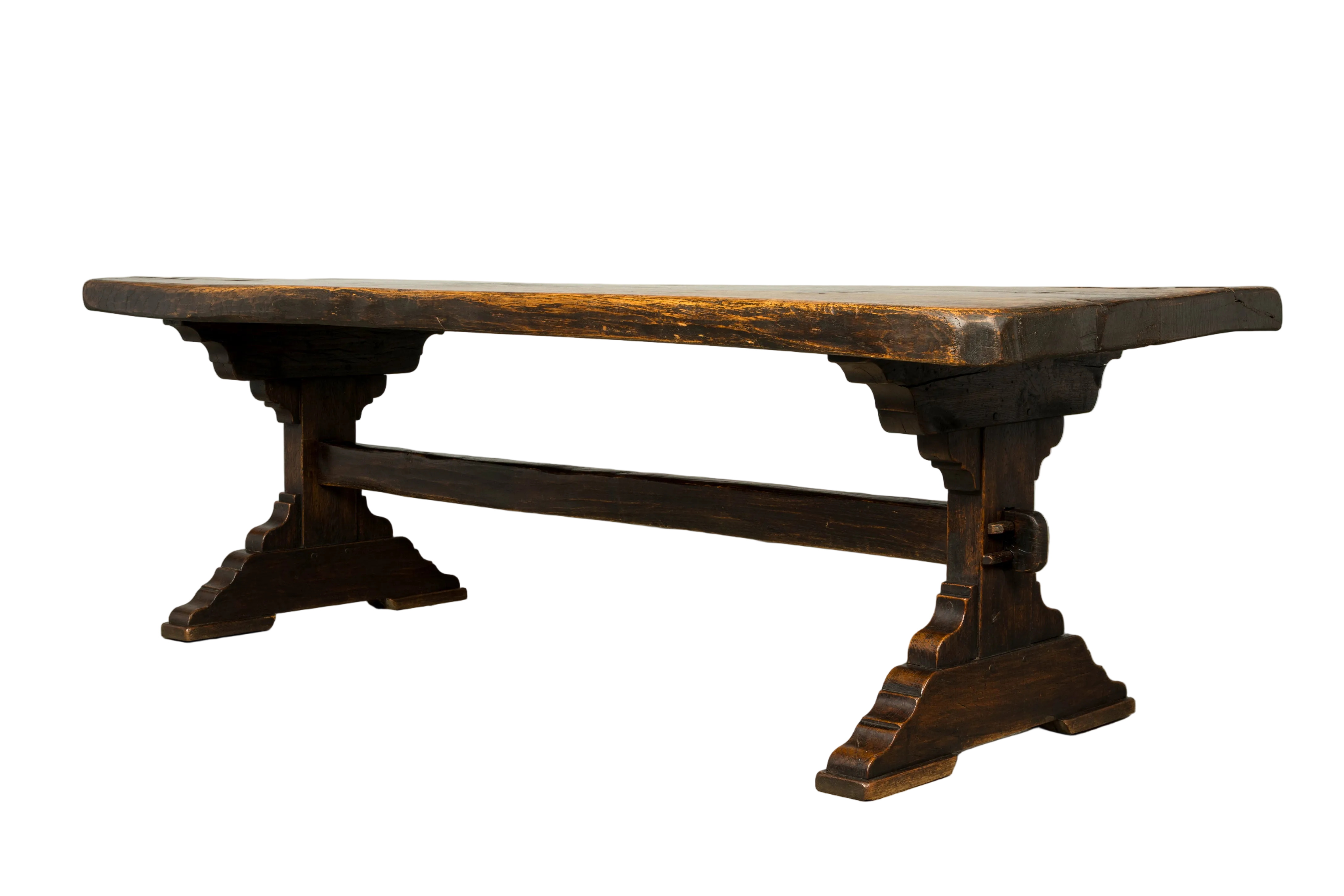 18th Century French Provincial Oak Refectory Trestle Dining Table