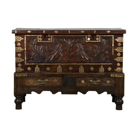 18th Century Dutch Colonial Rosewood Chest W/ Brass Mounts