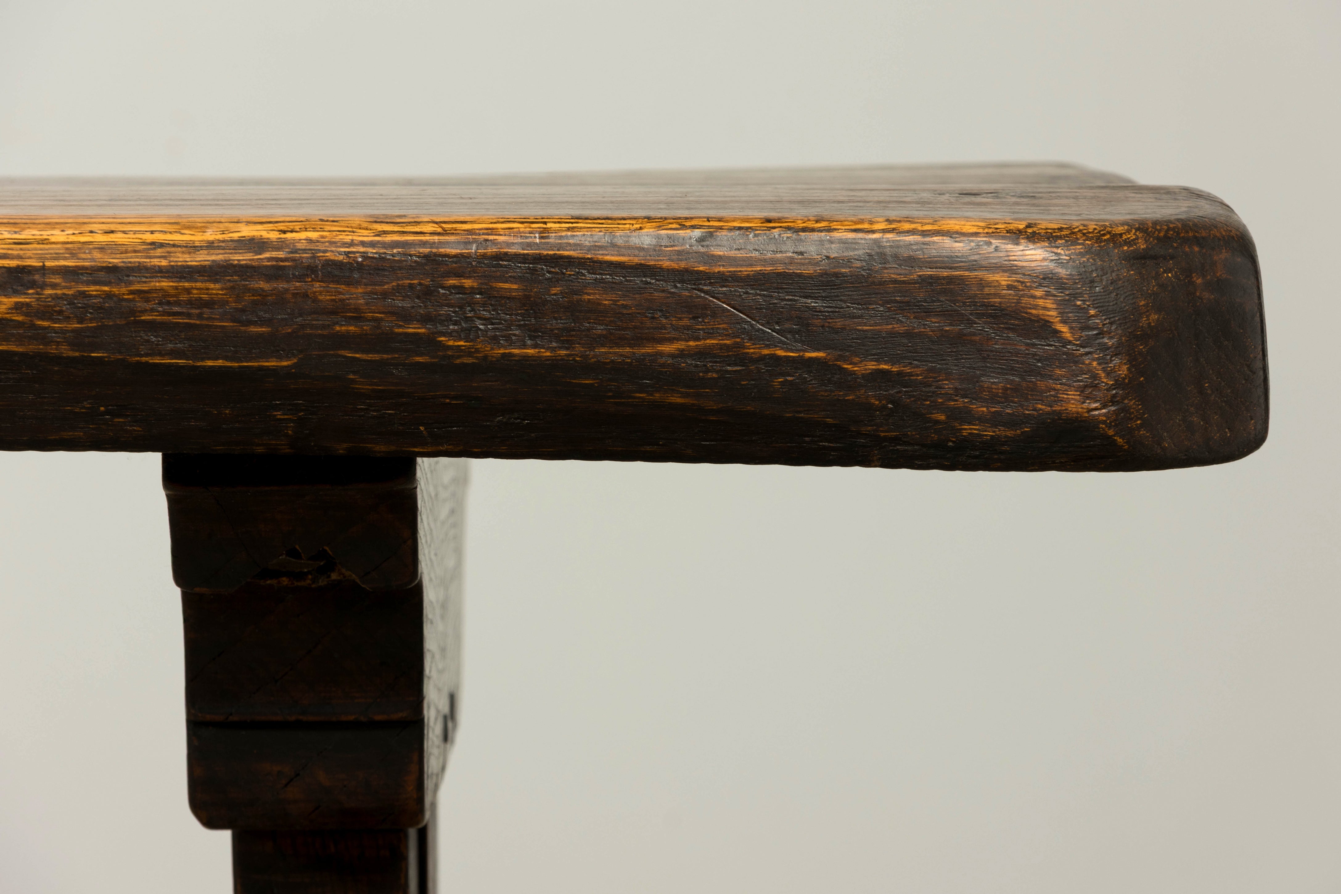 18th Century French Provincial Oak Refectory Trestle Dining Table