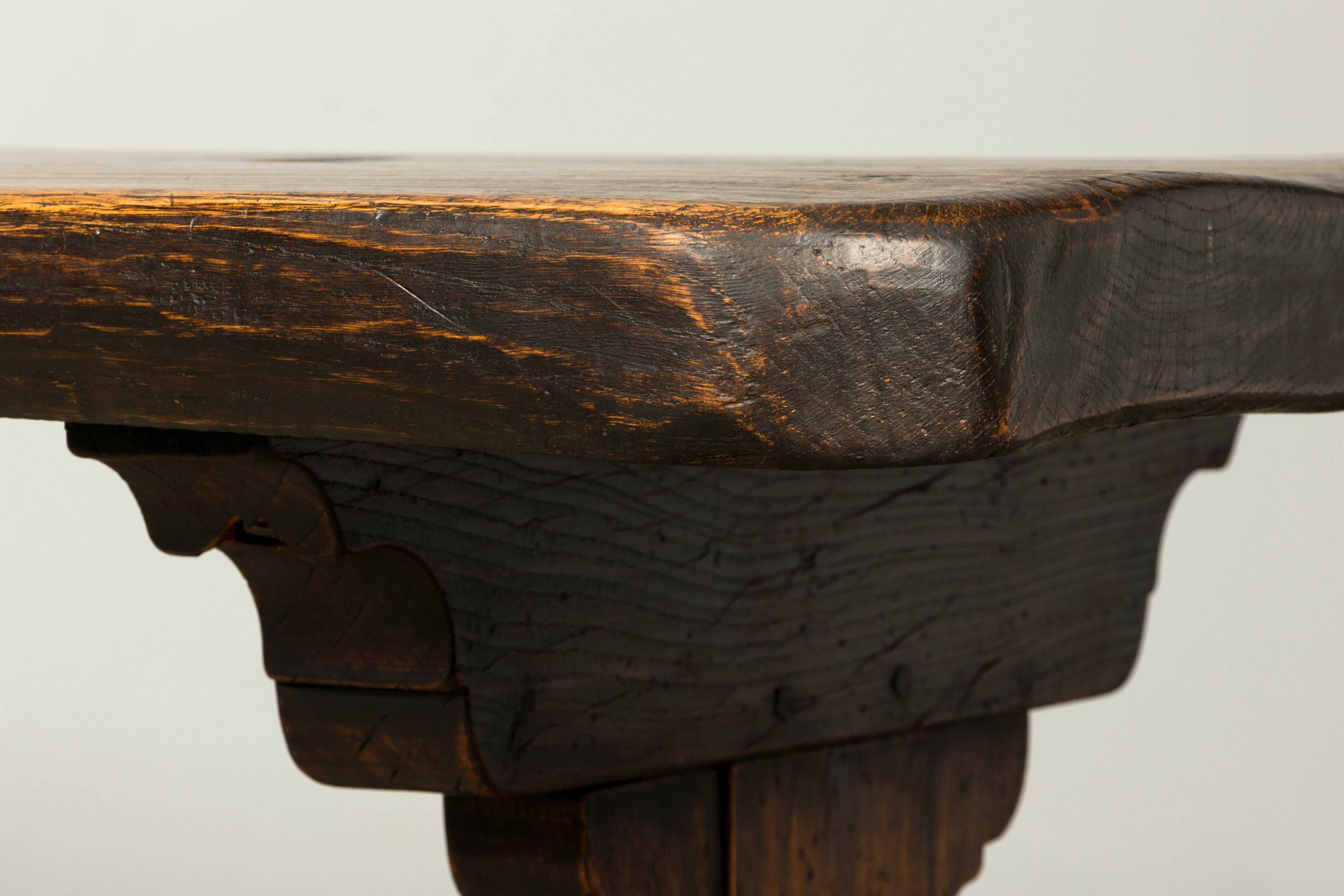 18th Century French Provincial Oak Refectory Trestle Dining Table
