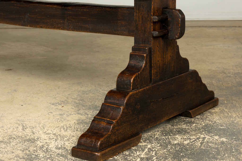 18th Century French Provincial Oak Refectory Trestle Dining Table