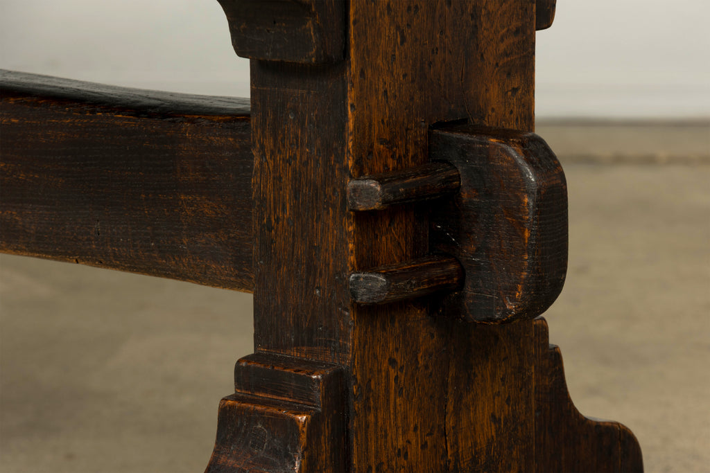 18th Century French Provincial Oak Refectory Trestle Dining Table