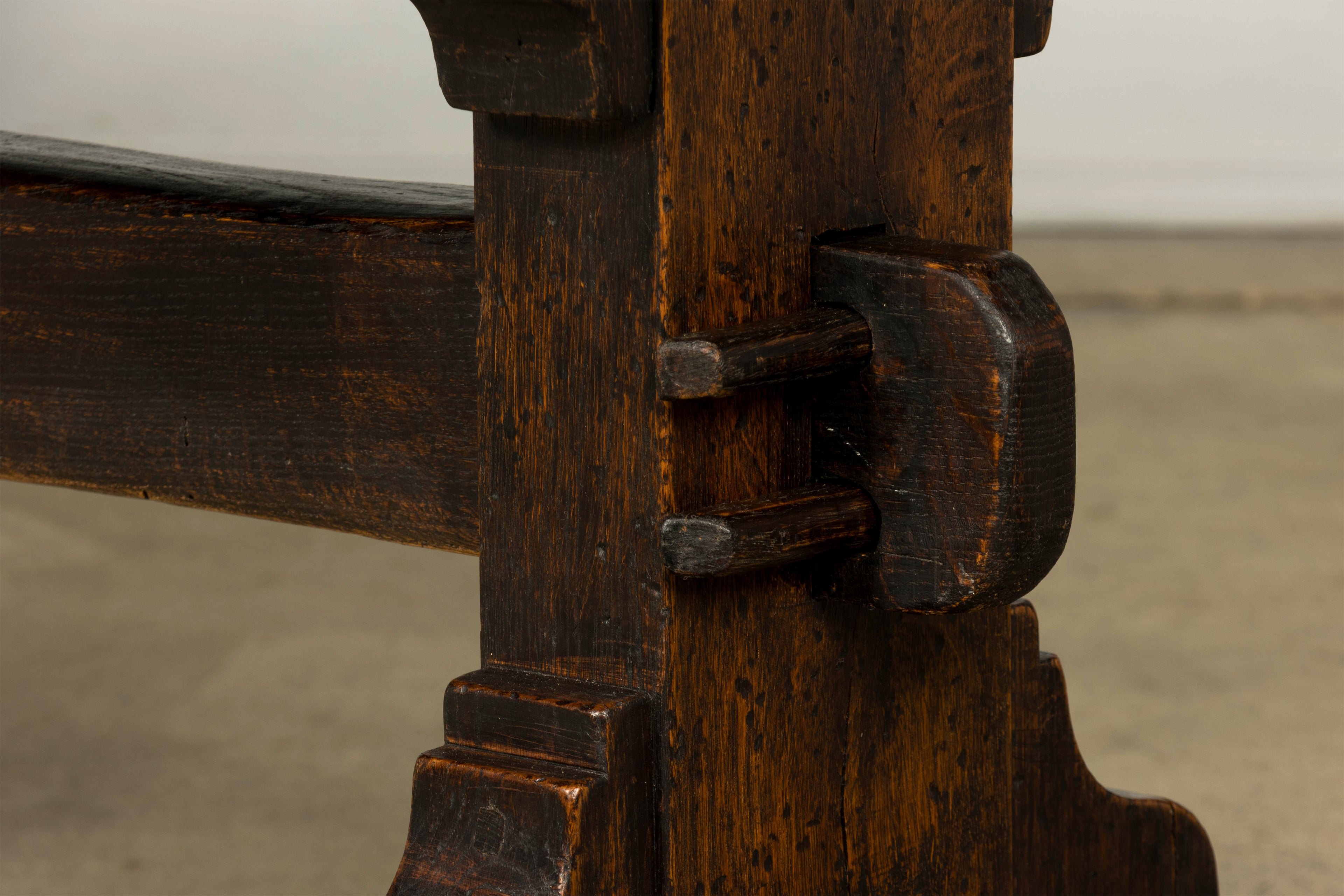 18th Century French Provincial Oak Refectory Trestle Dining Table