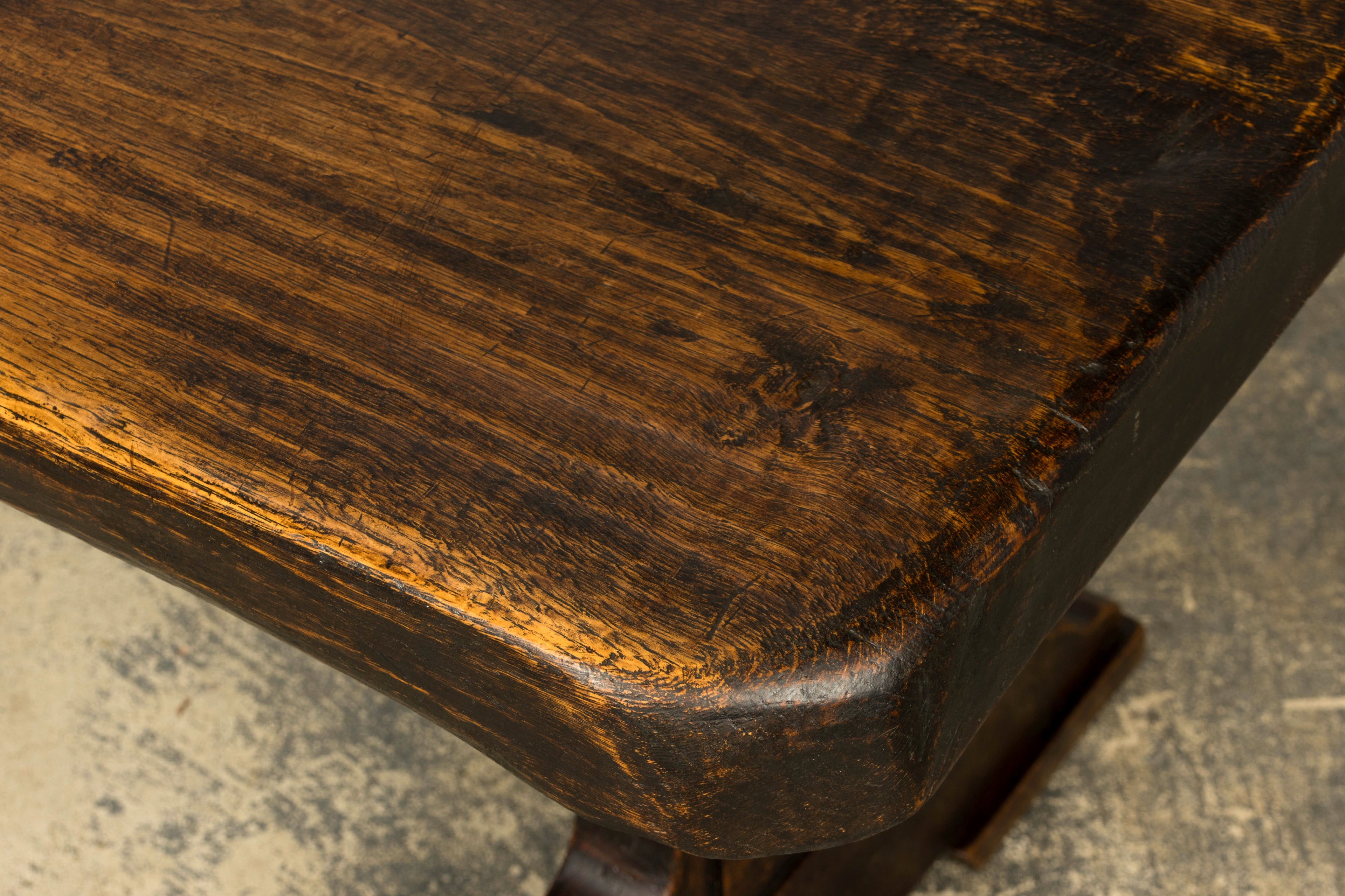 18th Century French Provincial Oak Refectory Trestle Dining Table