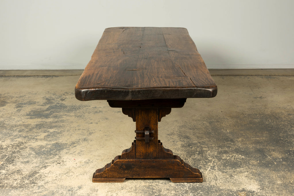 18th Century French Provincial Oak Refectory Trestle Dining Table