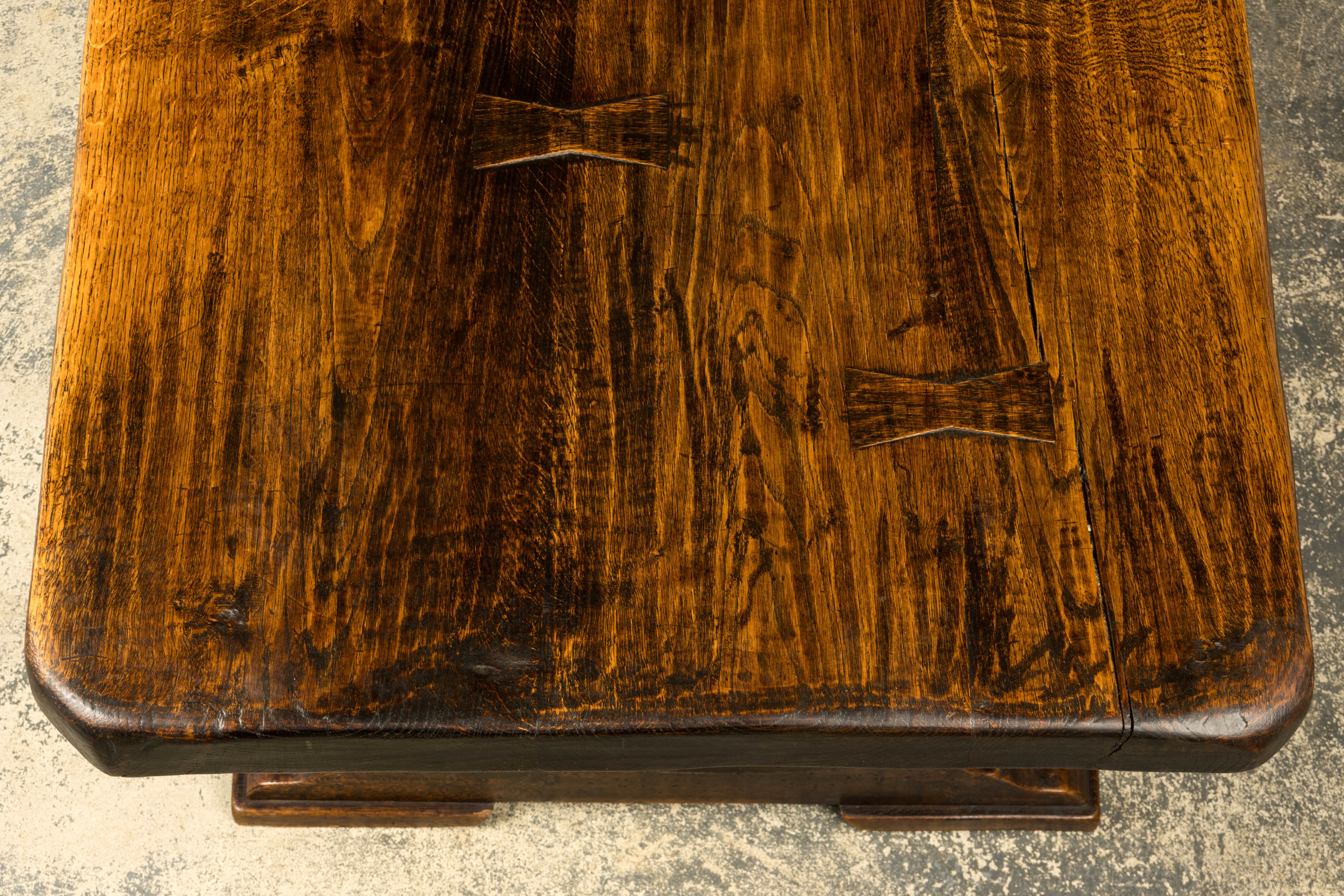 18th Century French Provincial Oak Refectory Trestle Dining Table