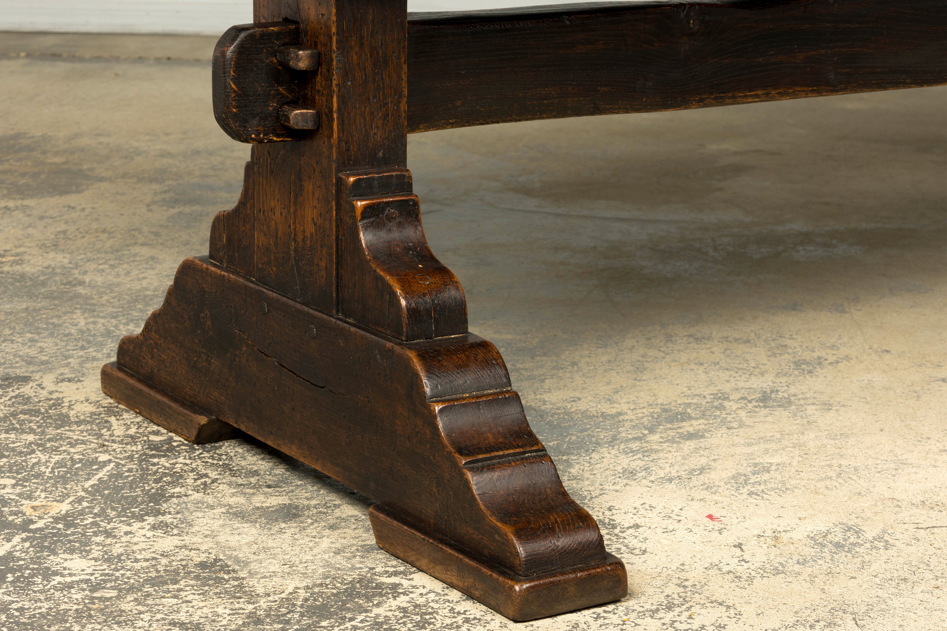 18th Century French Provincial Oak Refectory Trestle Dining Table