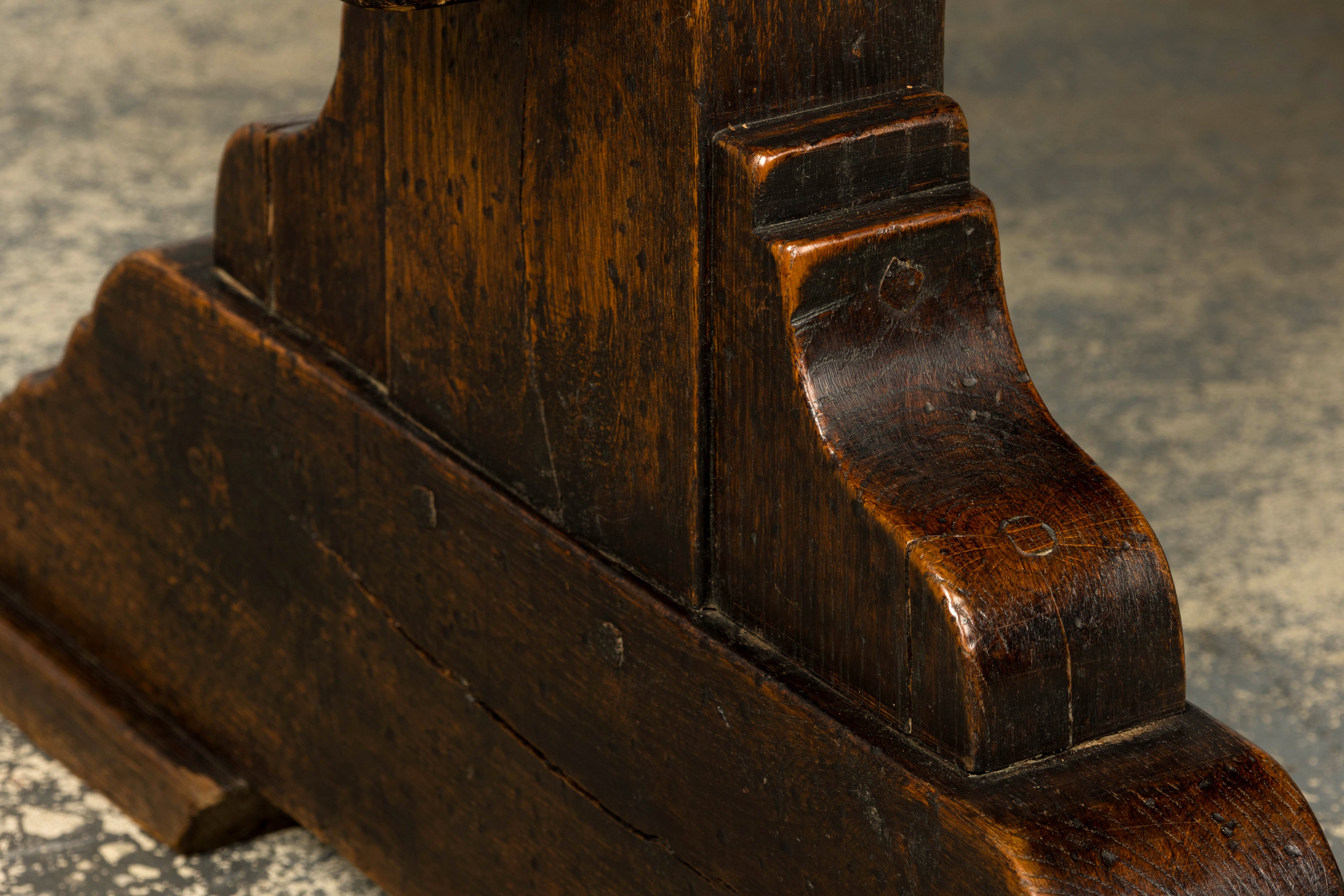 18th Century French Provincial Oak Refectory Trestle Dining Table