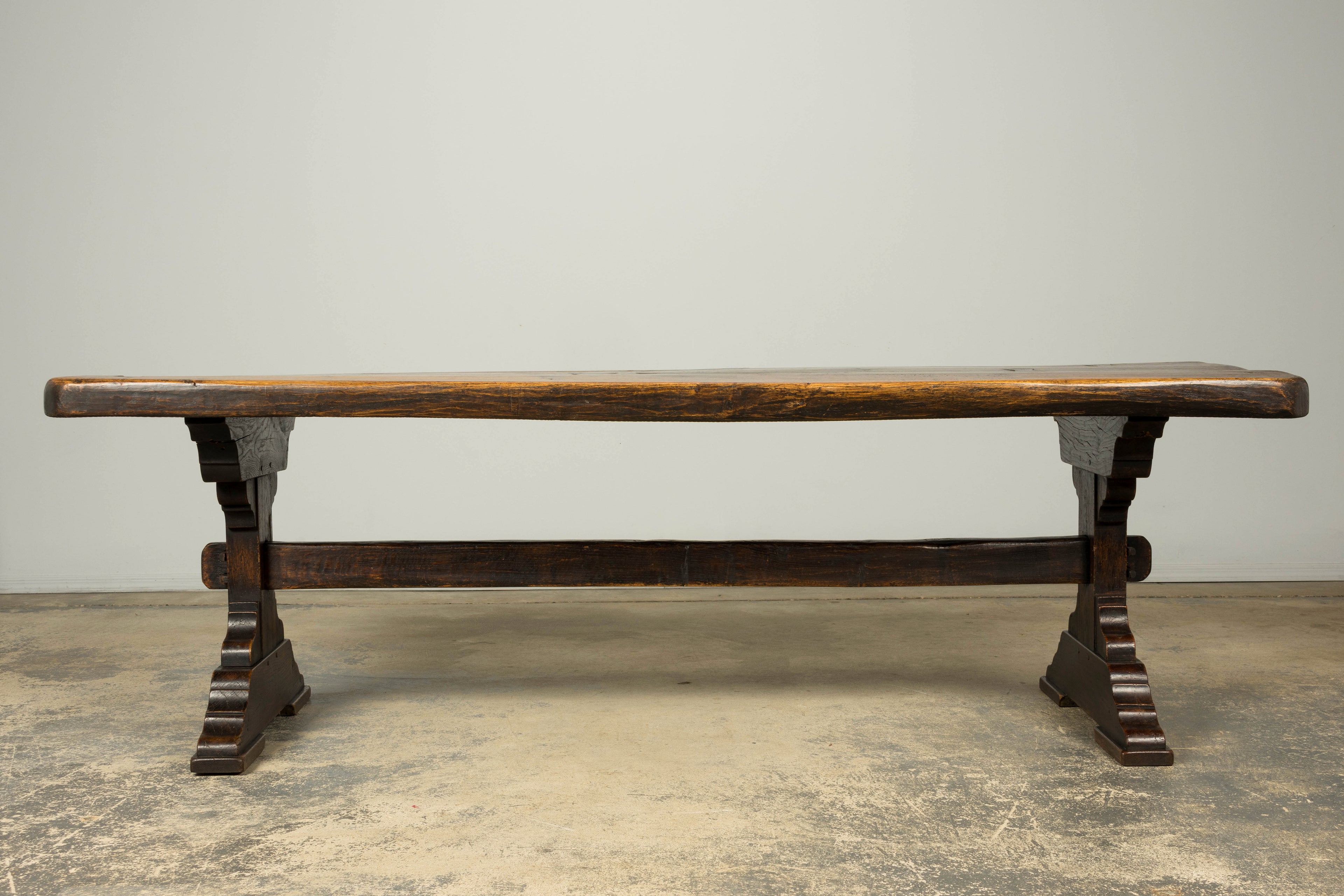 18th Century French Provincial Oak Refectory Trestle Dining Table