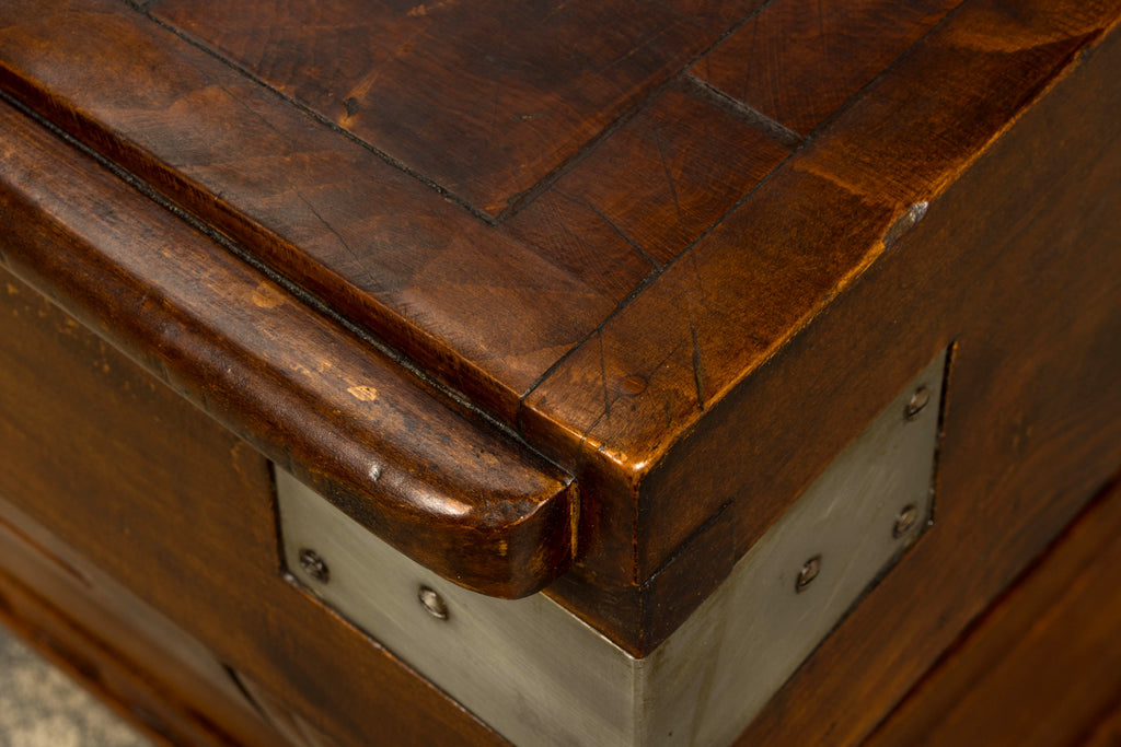 1920s French Art Deco Butcher Block Table, Beech Wood, Provence