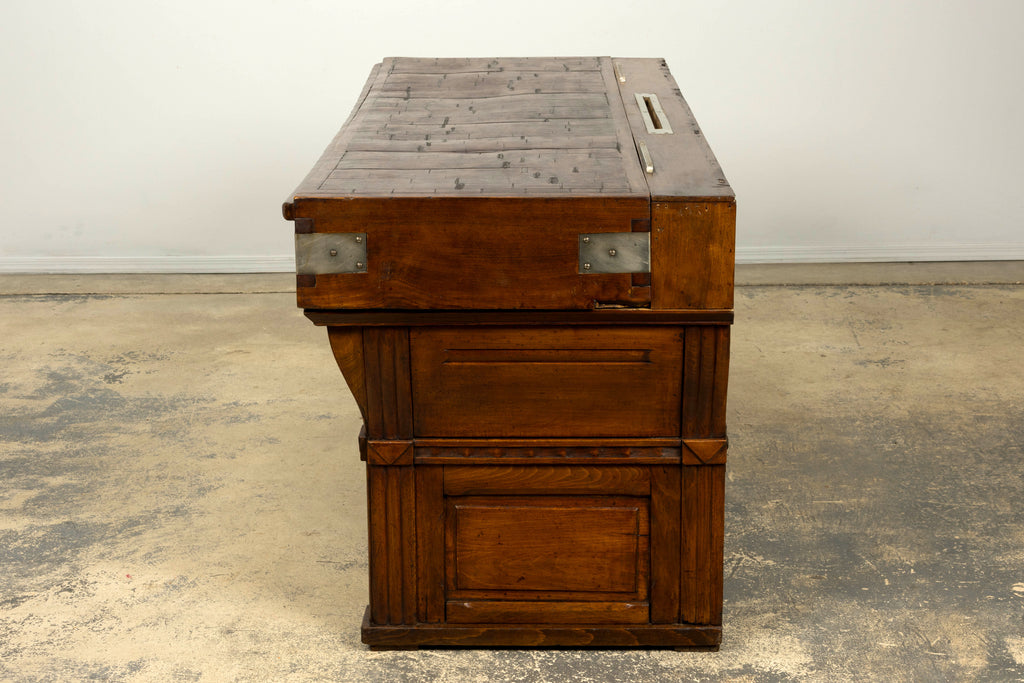 1920s French Art Deco Butcher Block Table, Beech Wood, Provence