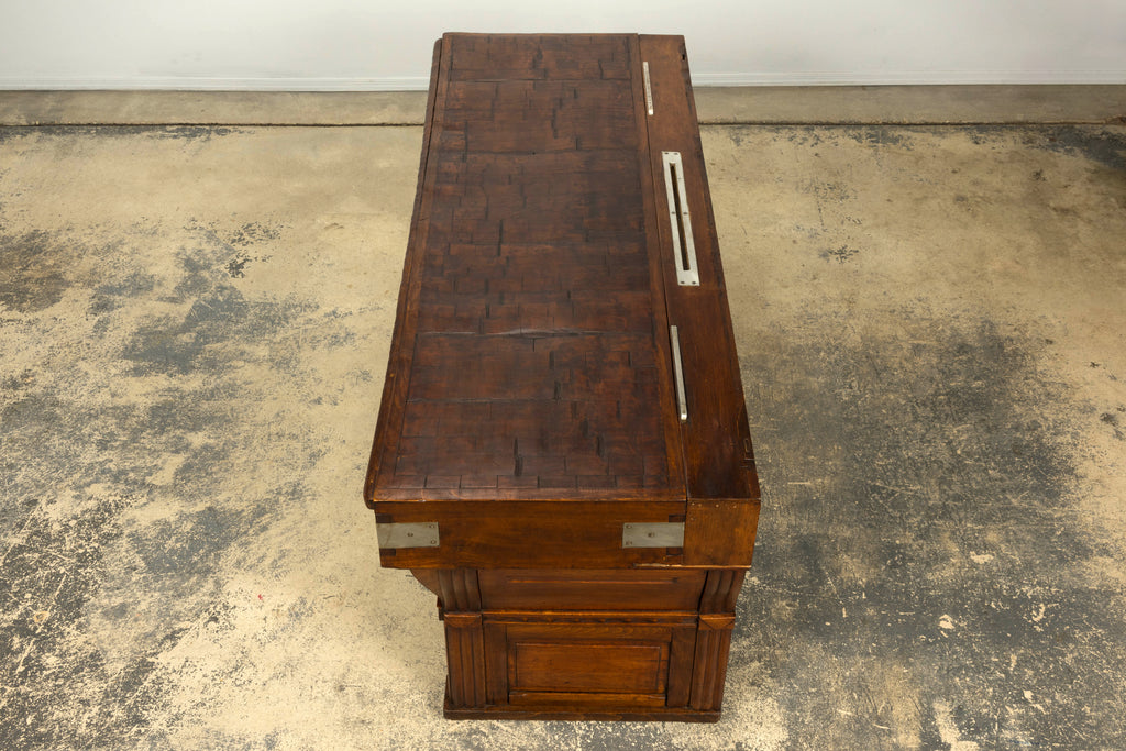 1920s French Art Deco Butcher Block Table, Beech Wood, Provence