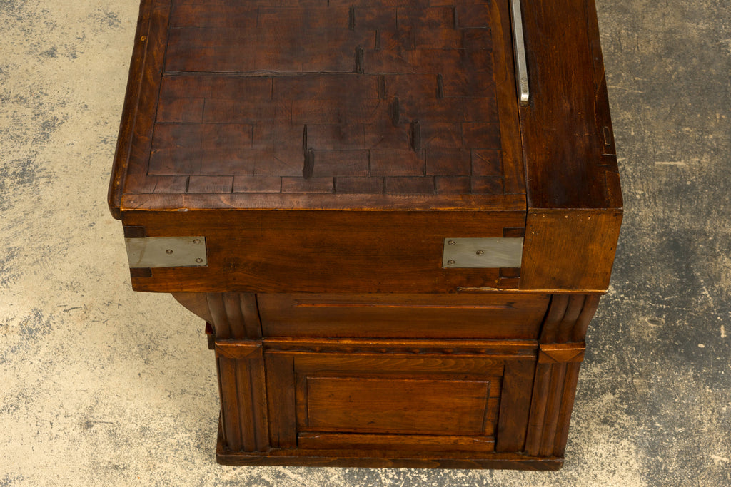 1920s French Art Deco Butcher Block Table, Beech Wood, Provence