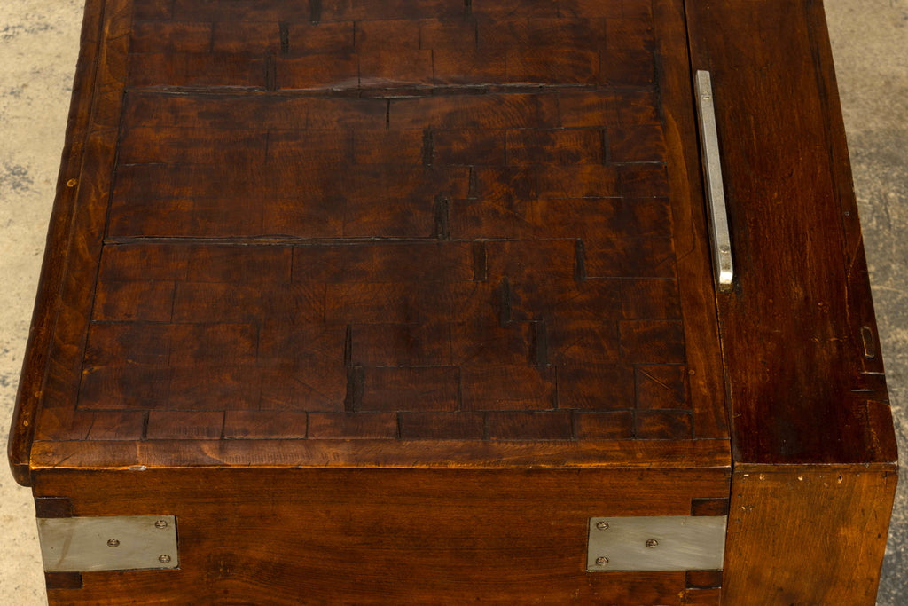 1920s French Art Deco Butcher Block Table, Beech Wood, Provence