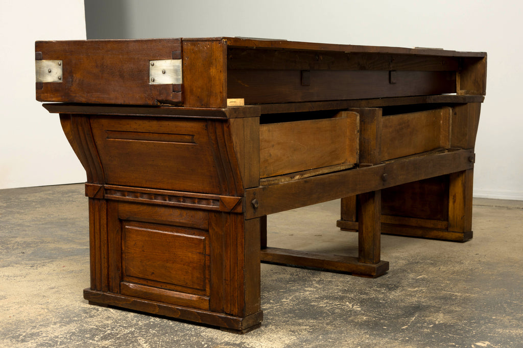 1920s French Art Deco Butcher Block Table, Beech Wood, Provence