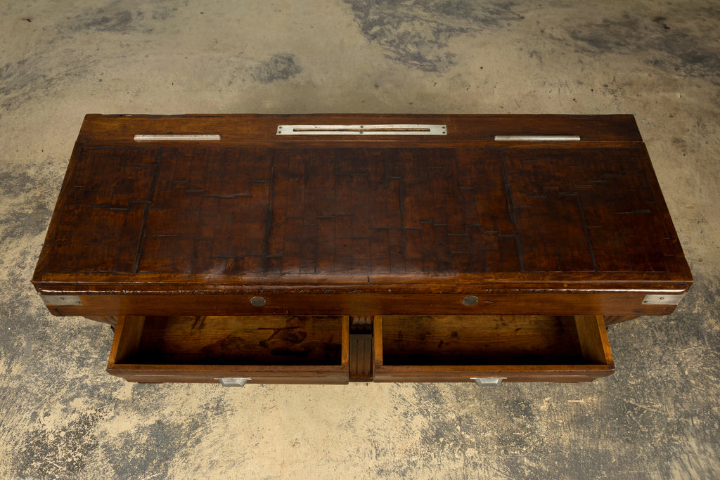 1920s French Art Deco Butcher Block Table, Beech Wood, Provence