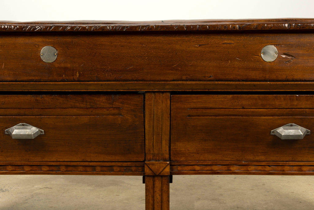 1920s French Art Deco Butcher Block Table, Beech Wood, Provence