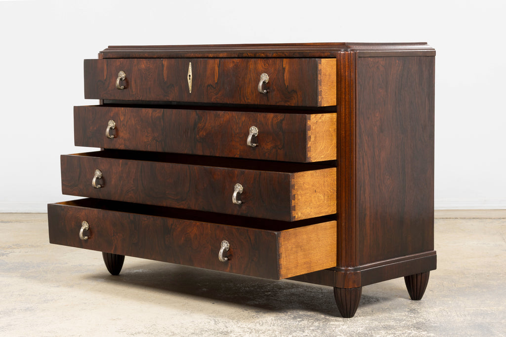 1930s French Art Deco Rosewood Chest of Drawers