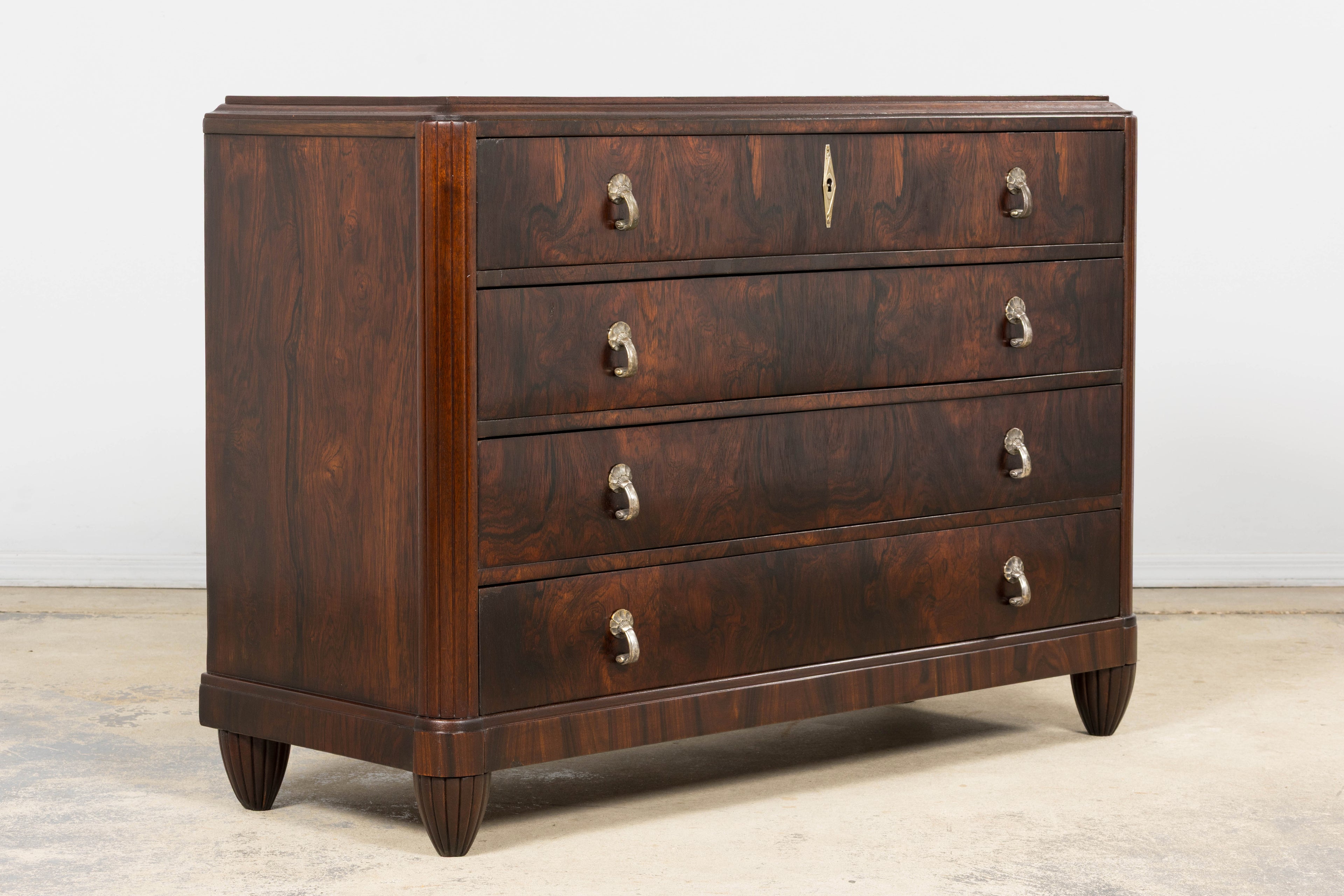 1930s French Art Deco Rosewood Chest of Drawers