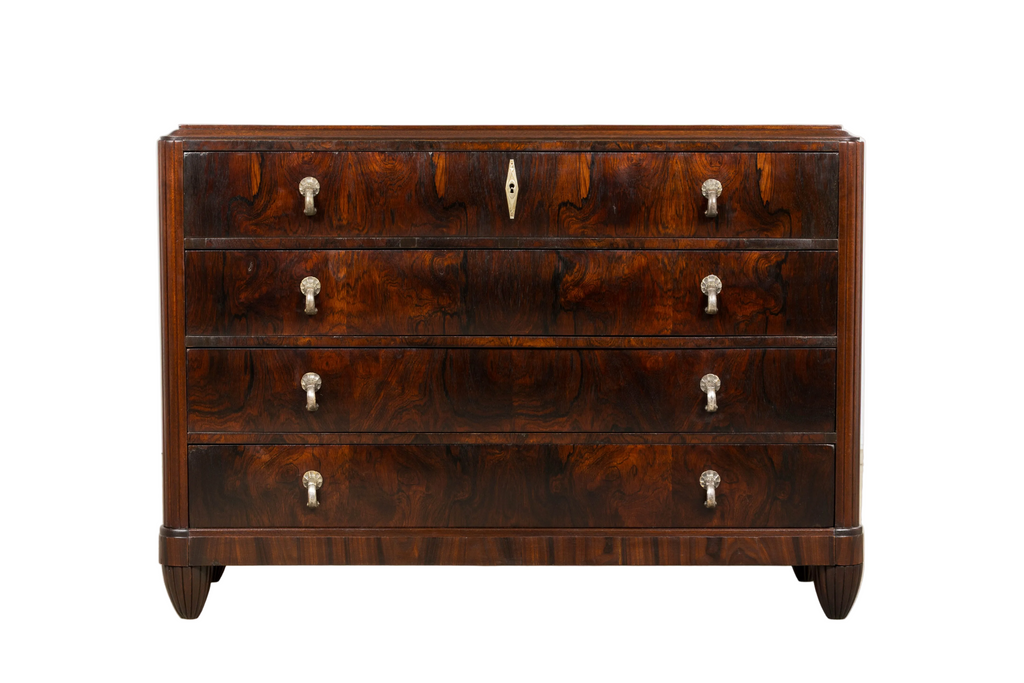 1930s French Art Deco Rosewood Chest of Drawers