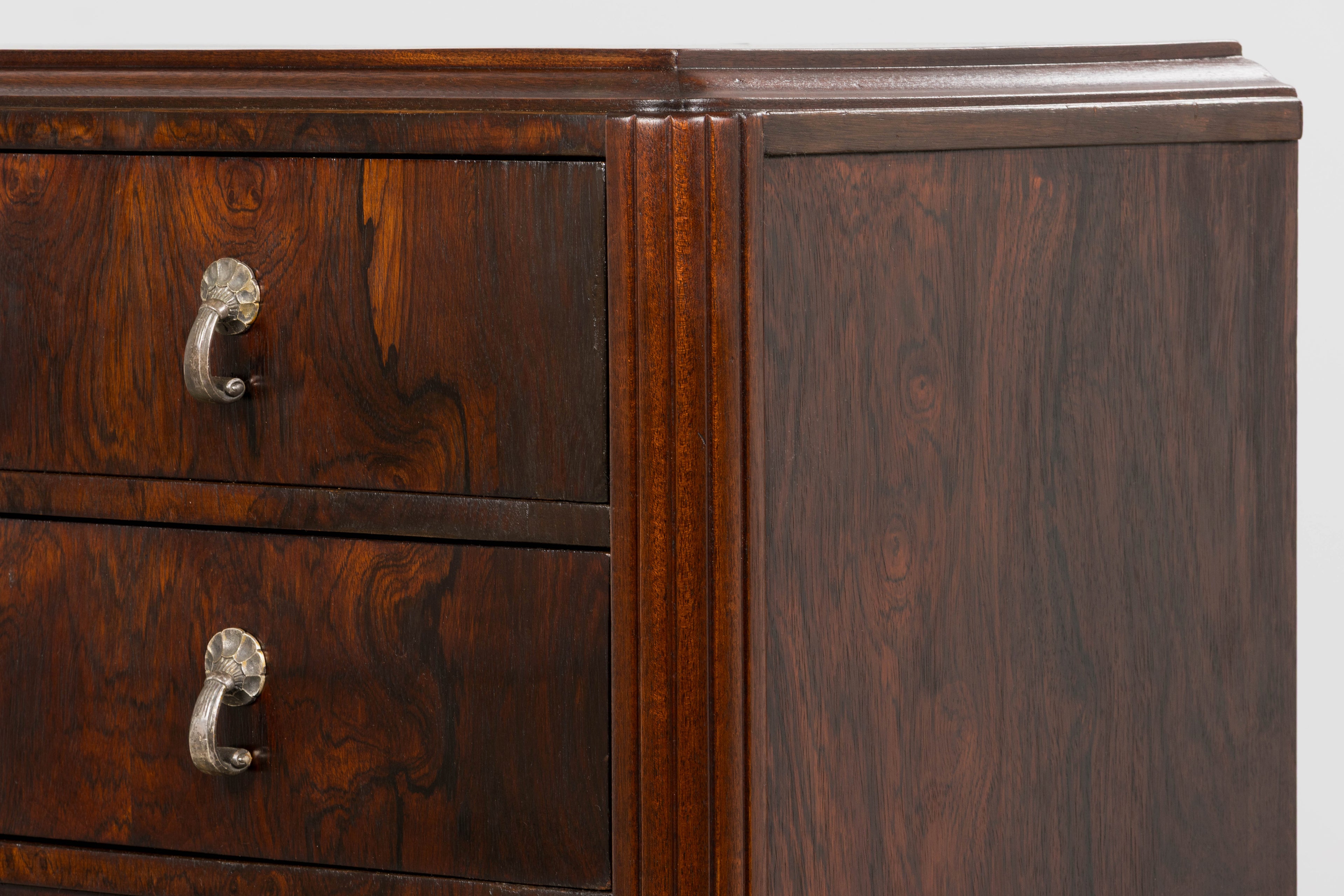 1930s French Art Deco Rosewood Chest of Drawers