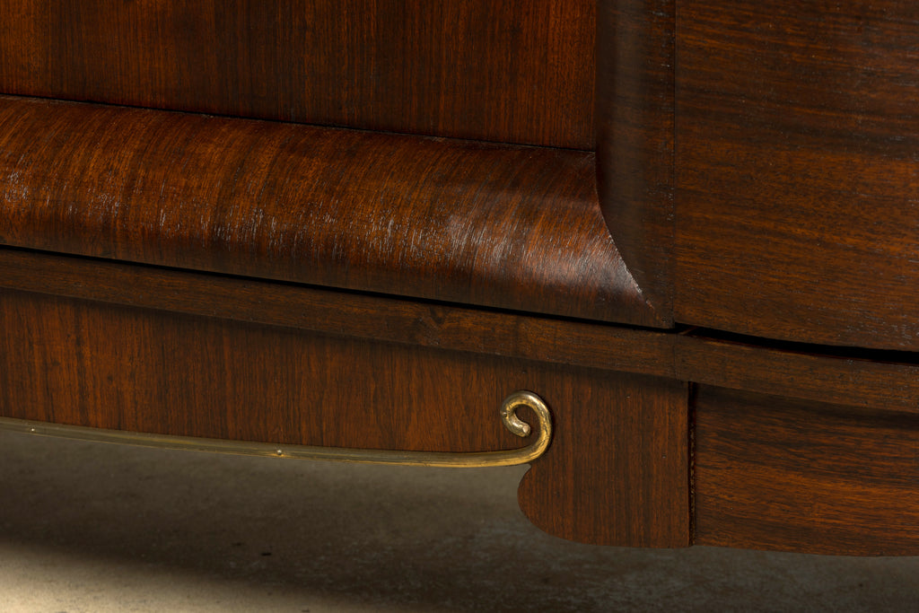 1930s French Art Deco Rosewood Sideboard with Black Marble Top