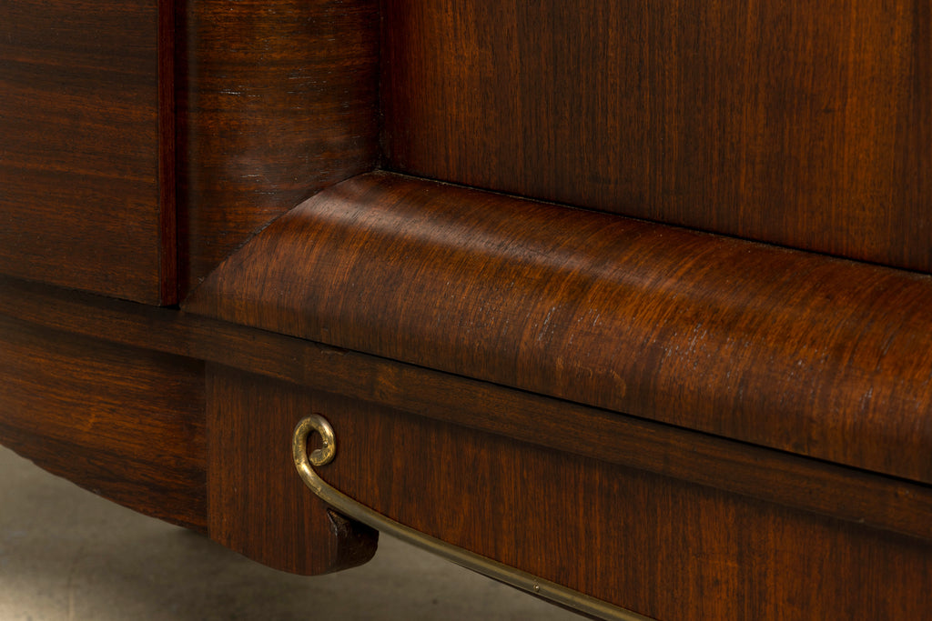 1930s French Art Deco Rosewood Sideboard with Black Marble Top