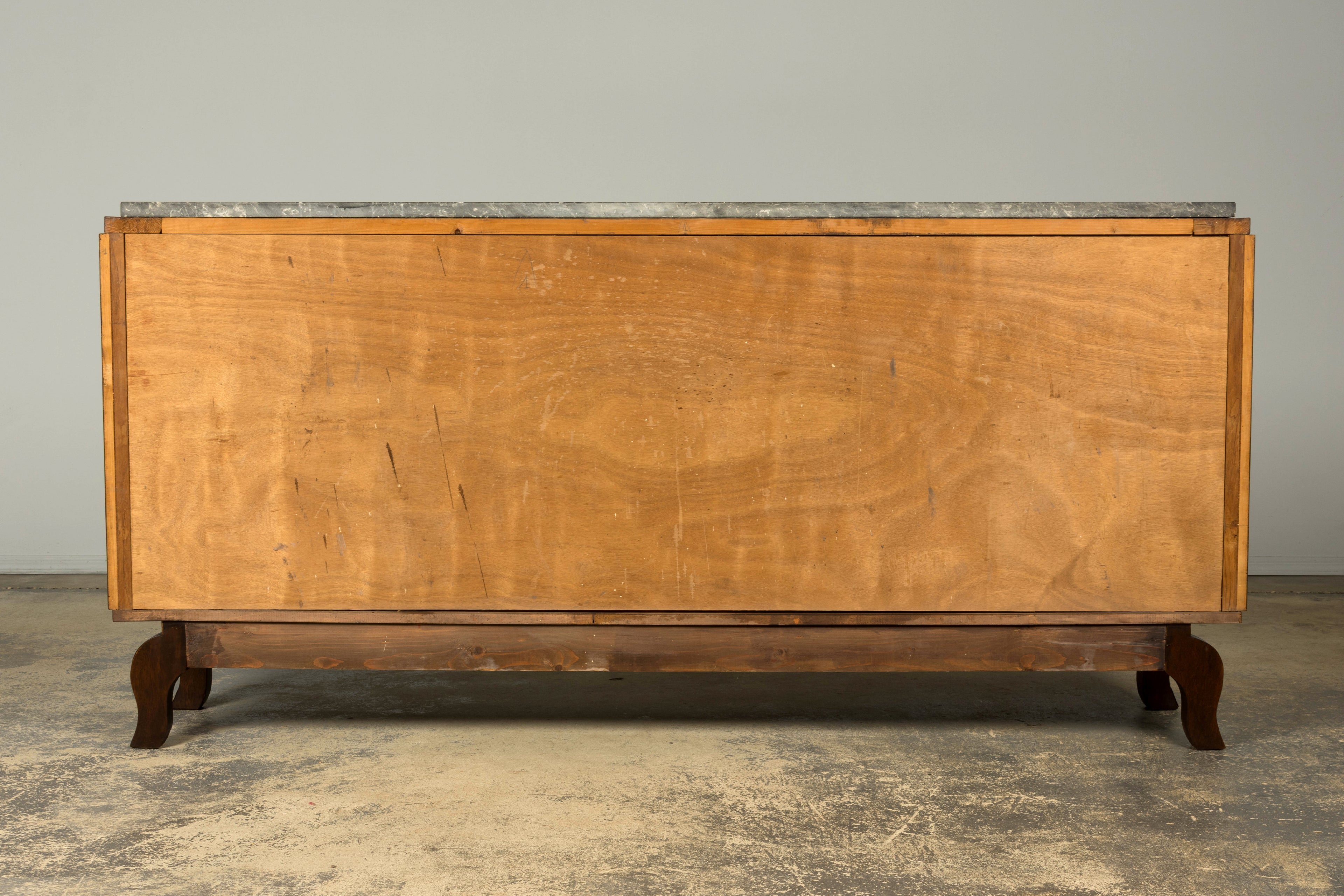 1930s French Art Deco Rosewood Sideboard with Black Marble Top