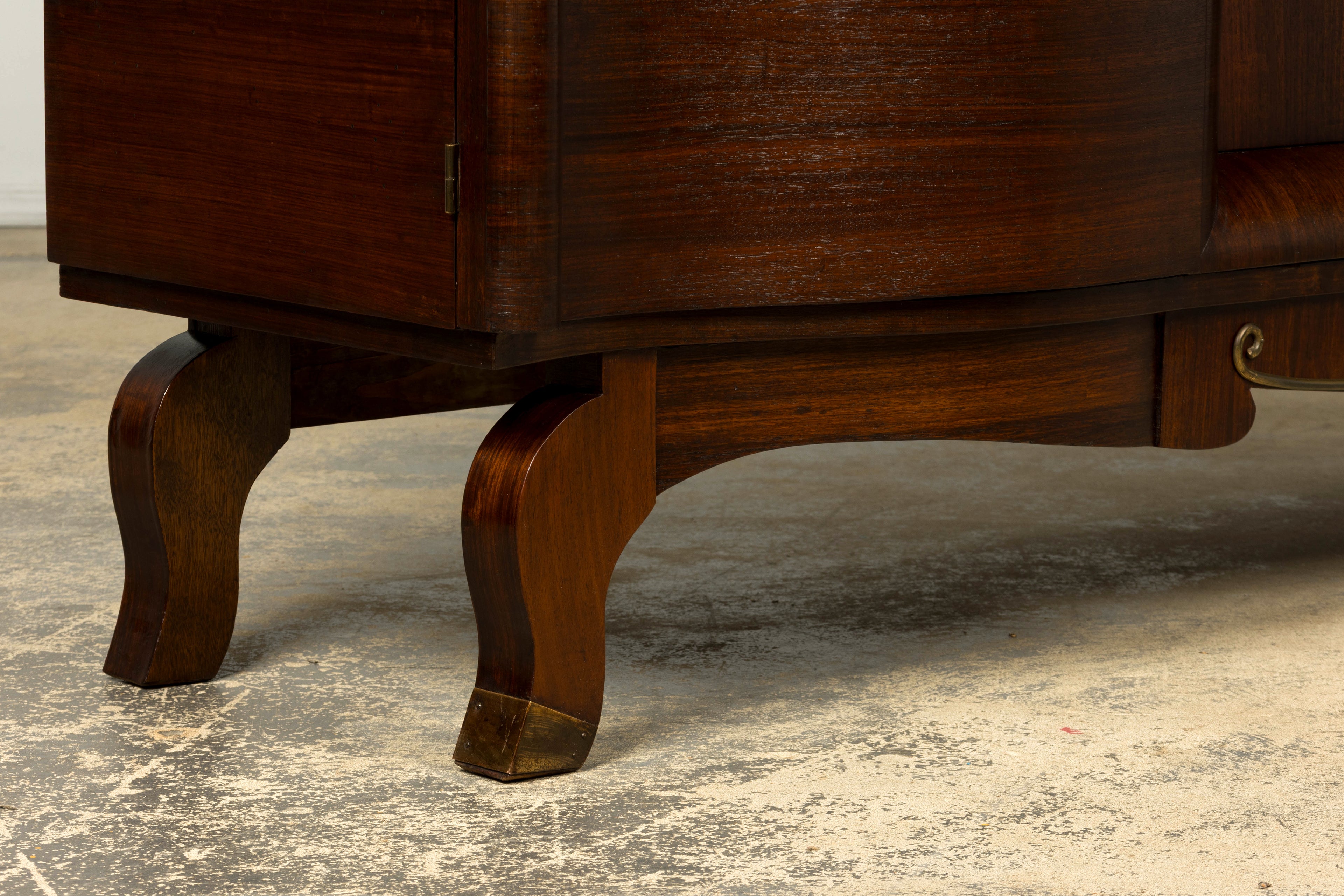 1930s French Art Deco Rosewood Sideboard with Black Marble Top