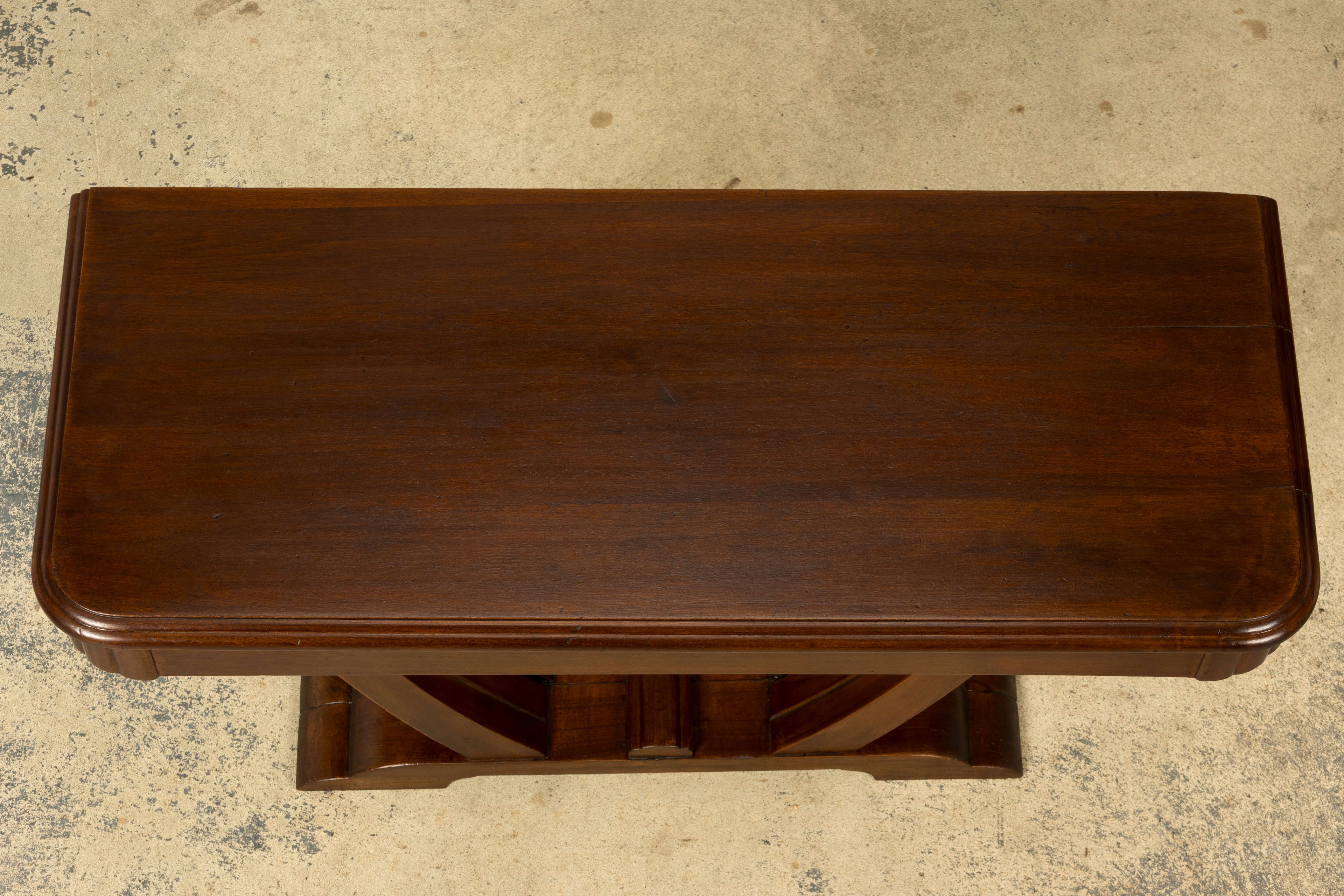 1930s French Art Deco Walnut Console Table