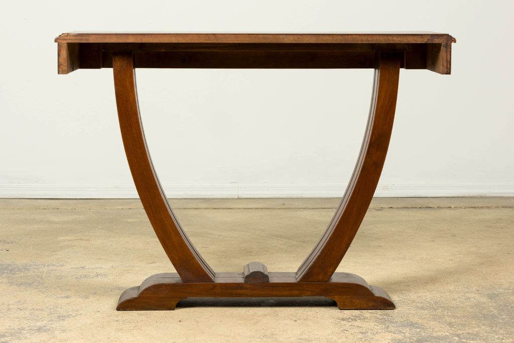 1930s French Art Deco Walnut Console Table