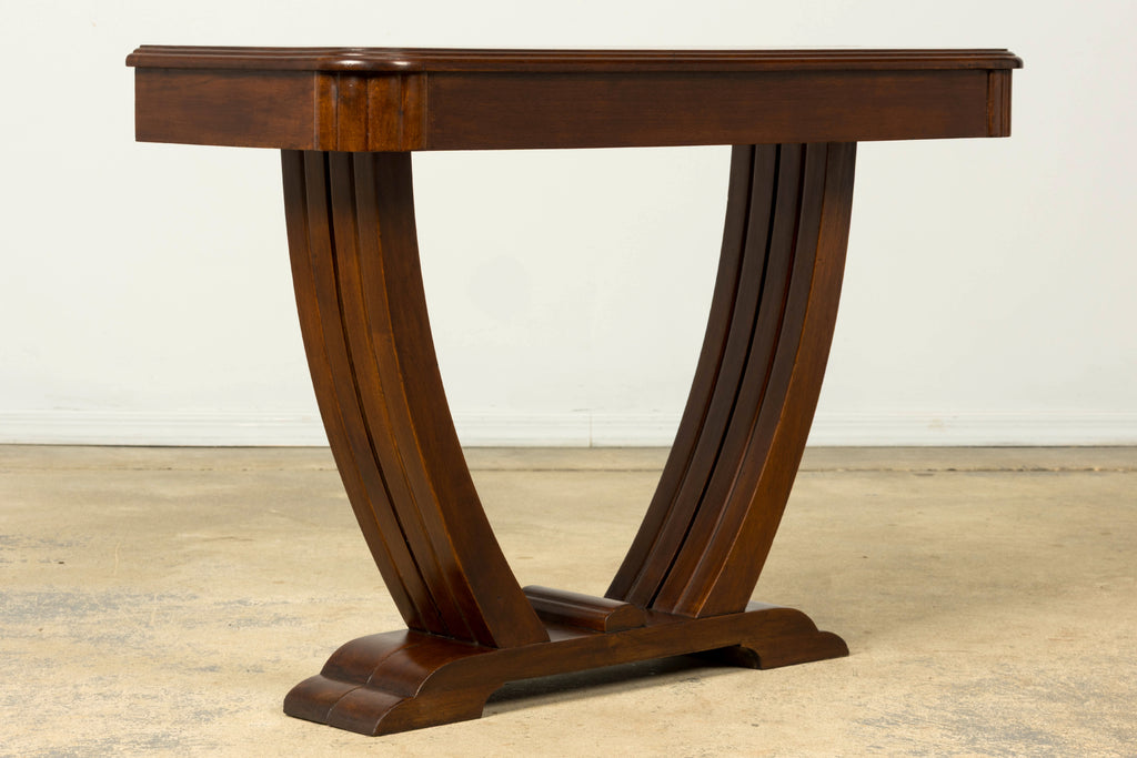 1930s French Art Deco Walnut Console Table