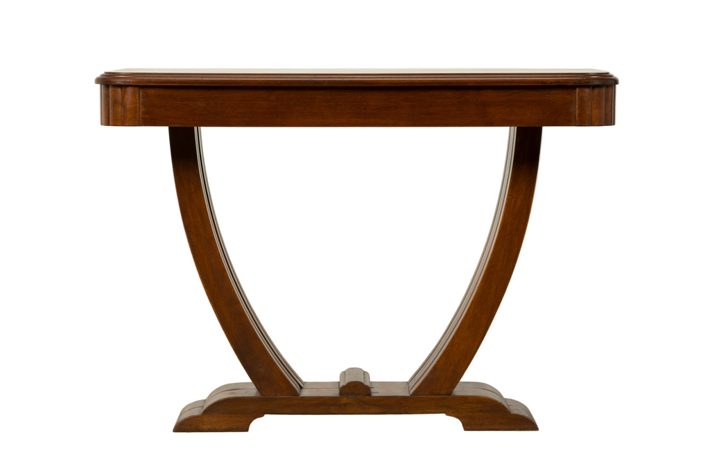 1930s French Art Deco Walnut Console Table