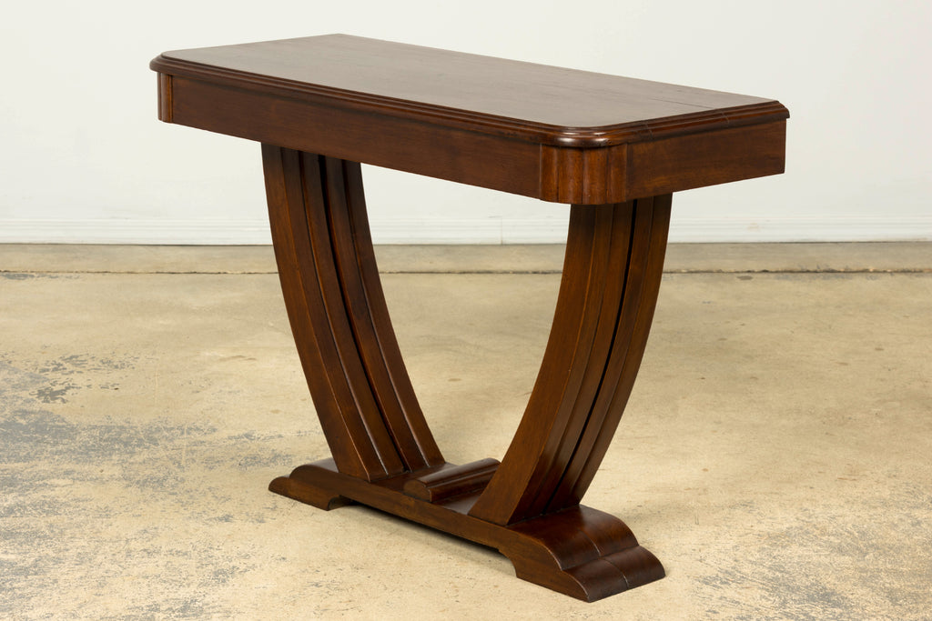 1930s French Art Deco Walnut Console Table