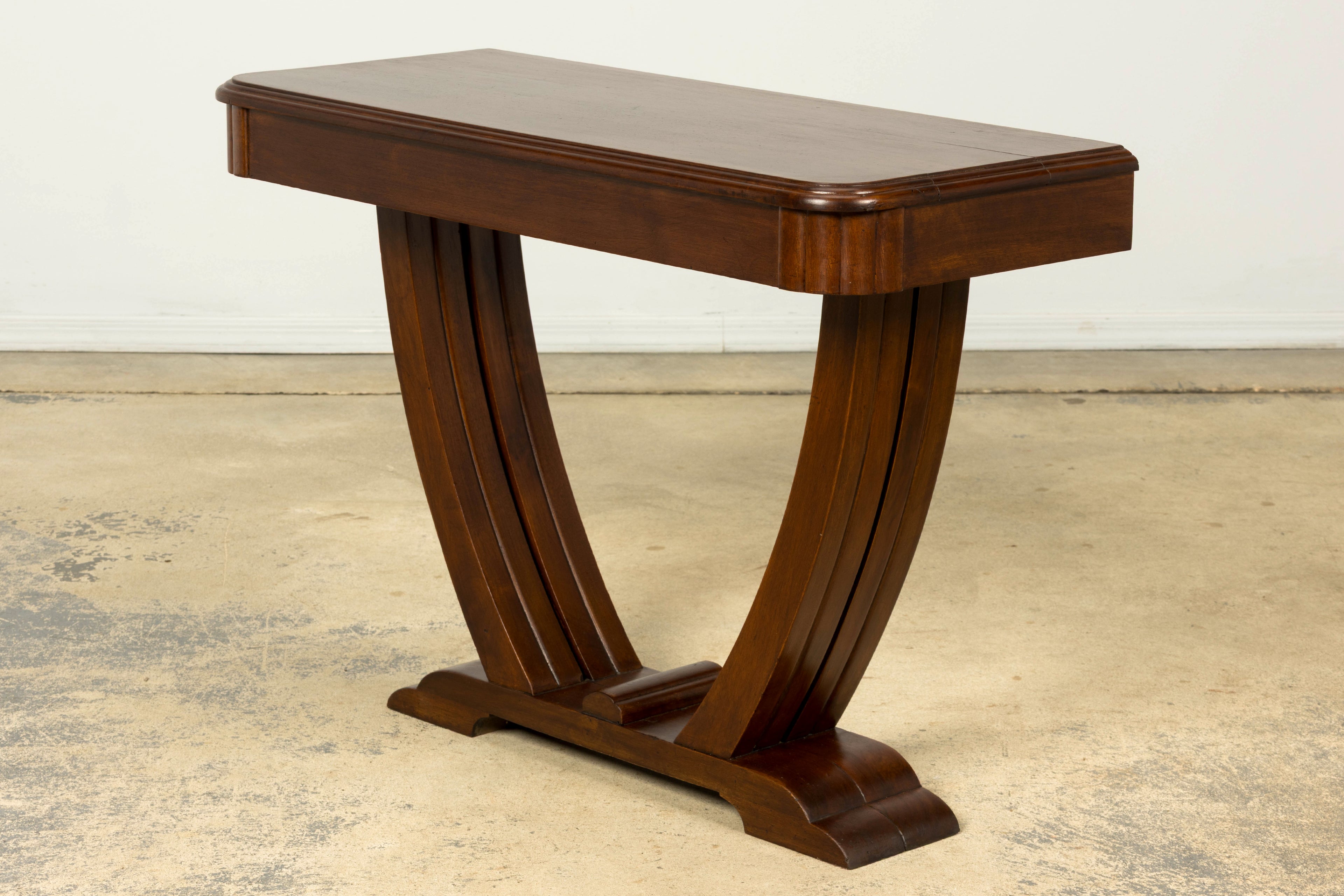 1930s French Art Deco Walnut Console Table