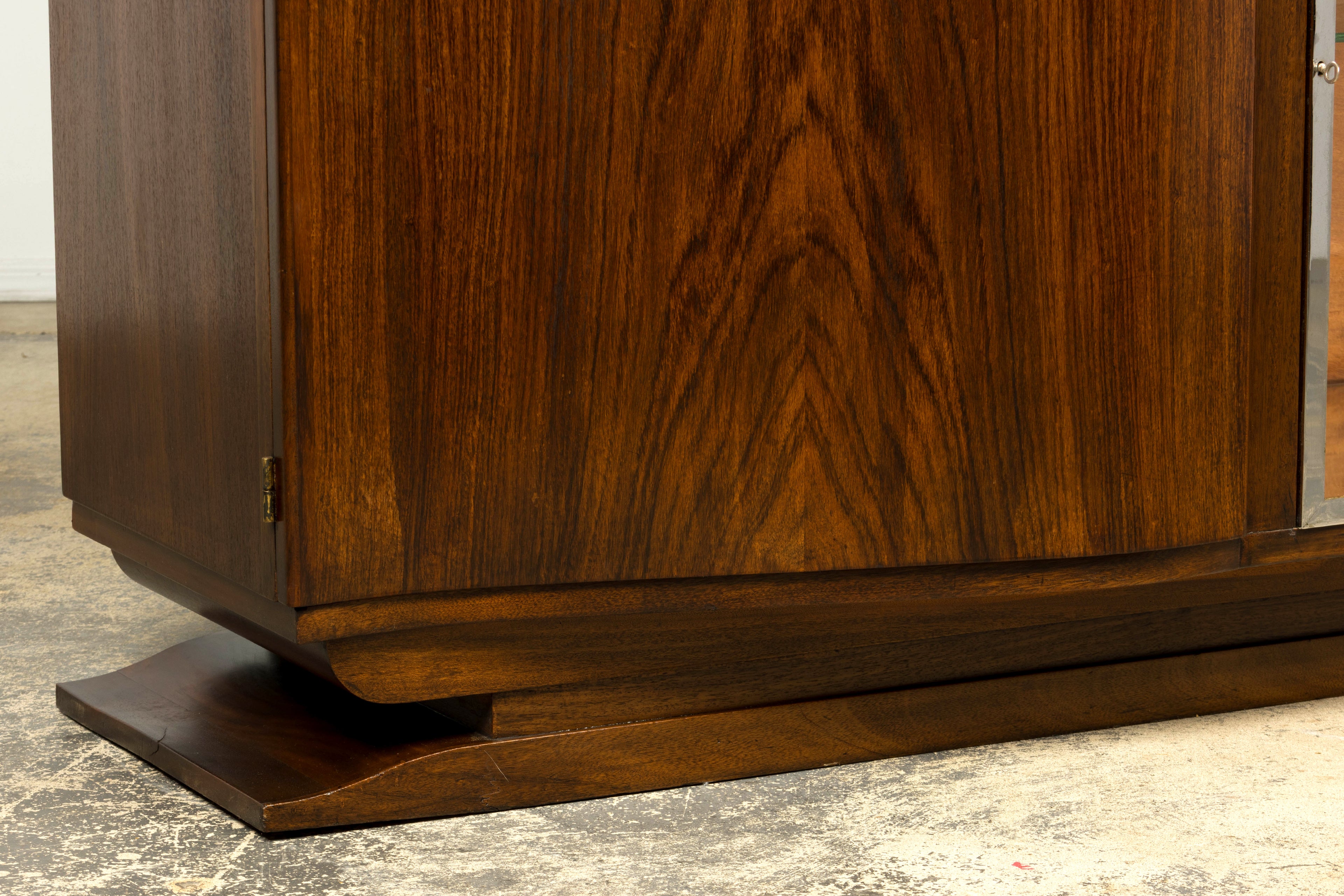 1930s French Art Deco Walnut Sideboard with Black Marble Top