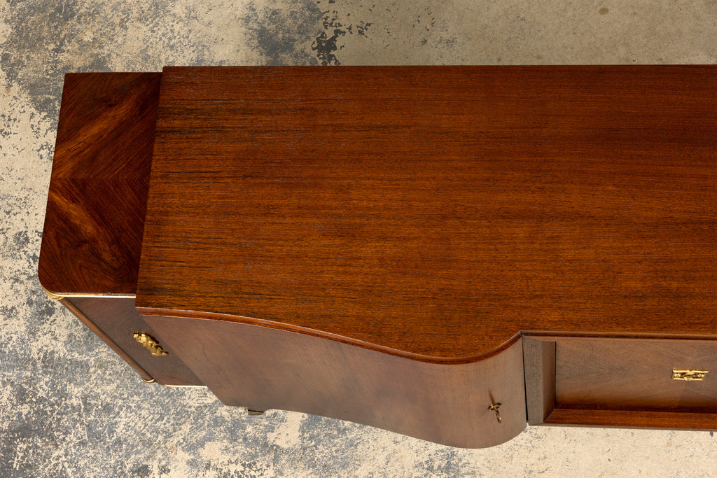 1930s French Parisian Art Deco Walnut Sideboard